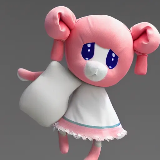 Image similar to cute fumo plush girl skipping with glee, vray
