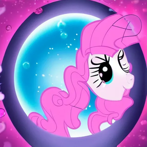 Image similar to Pinkie Pie 💓🐴 trapped inside a crystal ball 🔒🔮