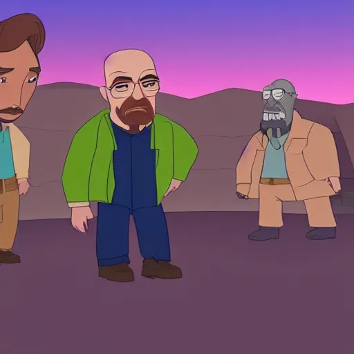 Image similar to breaking bad as a disney animation 4 k quality super realistic