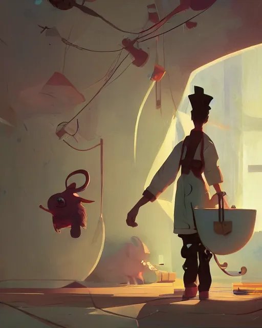 Prompt: the white rabbit, cory loftis, james gilleard, atey ghailan, goro fujita, character art, exquisite lighting, very coherent, plain background, lighthearted, soft painting