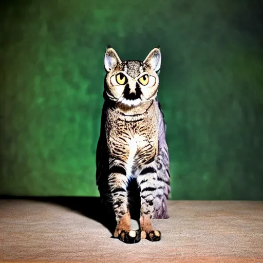 Image similar to a feline owl - cat - hybrid, animal photography