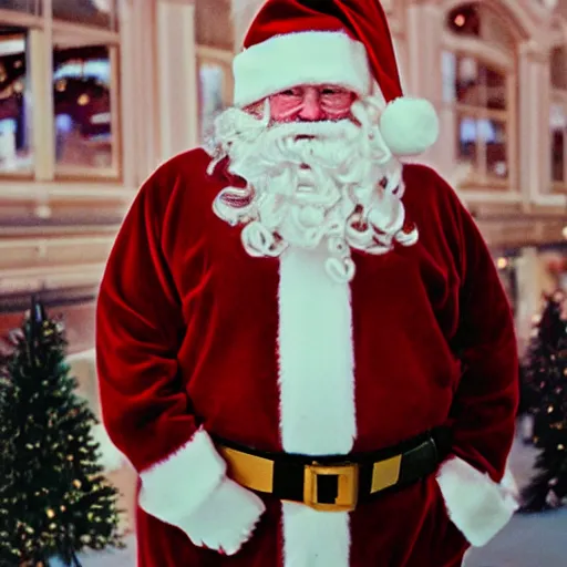 Prompt: a really terrible and unconvincing mall santa claus, film camera photo, highly detailed, high definition, ultra realistic