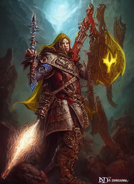 Image similar to unholy paladin, ultra detailed fantasy, dndbeyond, bright, colourful, realistic, dnd character portrait, full body, pathfinder, pinterest, art by ralph horsley, dnd, rpg, lotr game design fanart by concept art, behance hd, artstation, deviantart, hdr render in unreal engine 5