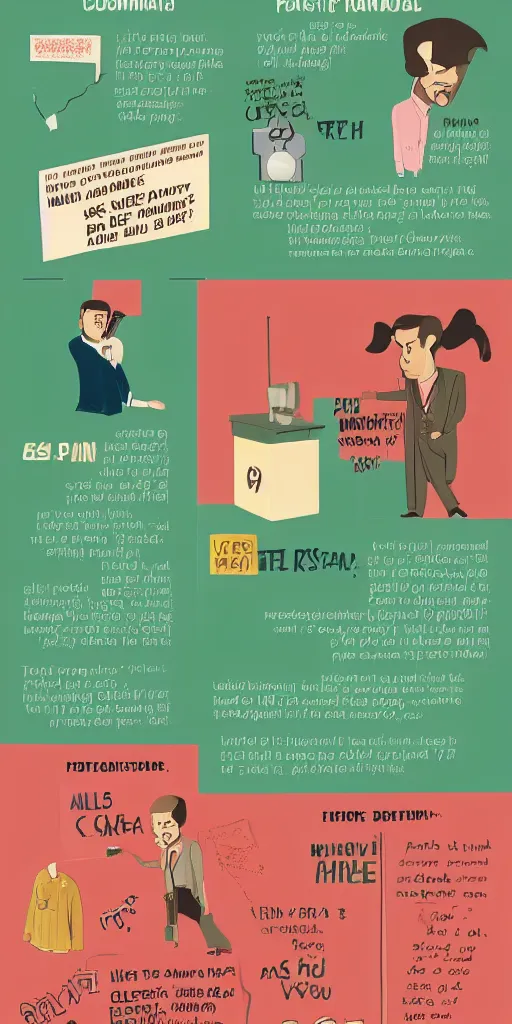 Image similar to how to communicate with aggressive customers, pastel infographic by Wes Anderson