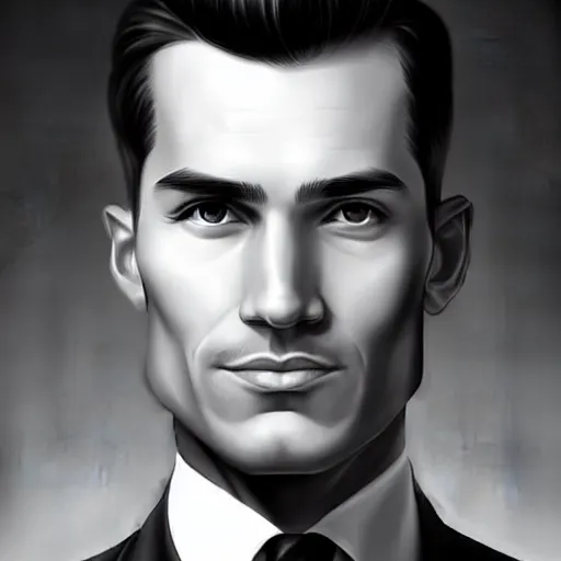 Prompt: detailed character face portrait of a handsome federal government agent artgerm ilya rukowski - n 4