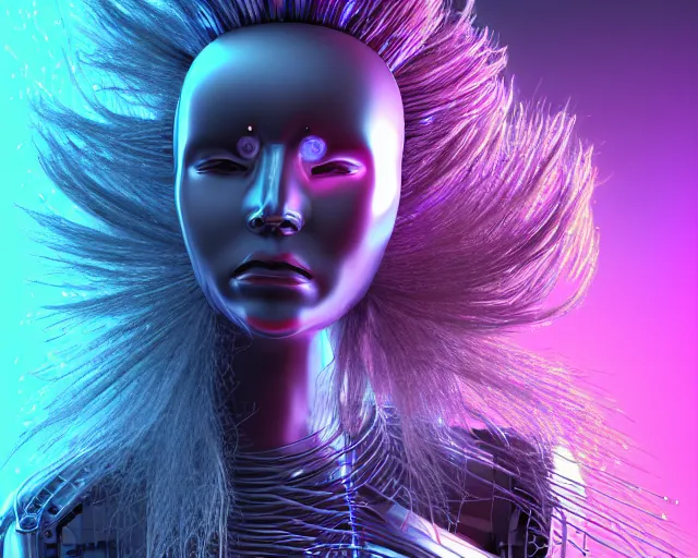 Image similar to cyberhair, complex cyberneticbeings, beautiful hairy cyberhumanoids, cybermagnetosphere, cybernetic ornate hair, love, joy, vortexes, large cyberarrays data holograms, 8 k, ultra hd, light shadows, wet hdr refractions, *, * * *, * * * * *