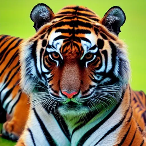 Image similar to a tiger wearing a crown