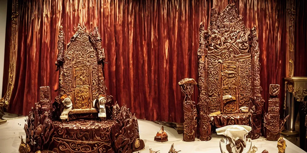 Prompt: throne room fully made out of chocolate, award winning photo