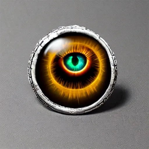 Prompt: jewelry shaped like the eye of sauron