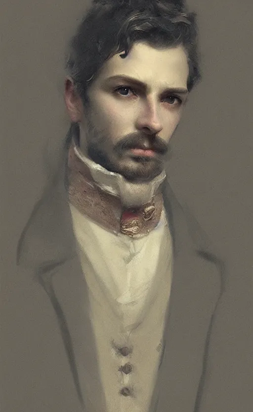 Prompt: Portrait of a victorian aristocrat, male, detailed face, 19th century, highly detailed, cinematic lighting, digital art painting by greg rutkowski