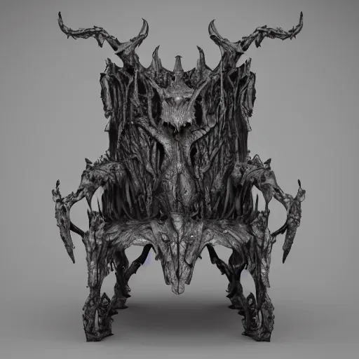 Image similar to monster graveyard chair, portrait of daemons, beings of astonishing structure, high detail, cinematic, cgsociety 8k