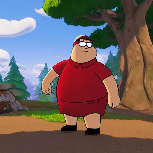Prompt: Peter Griffin Fortnite trail cam