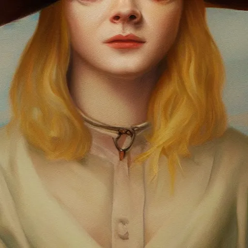 Prompt: ultra realistic portrait painting of elle fanning as a western outlaw, art by erick arciniega, 4 k, ultra realistic, highly detailed, epic lighting