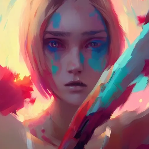 Image similar to colorful art by greg rutkowski, artgerm, artstation, wlop, cgsociety, detalied,