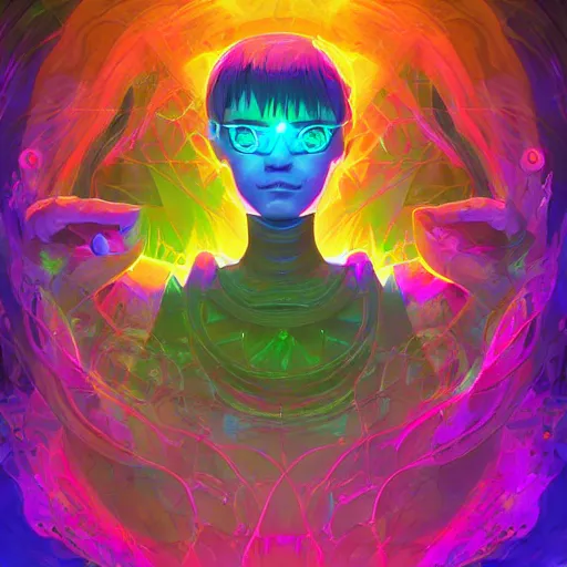 Image similar to skill magic geek inside matrix deepdream radiating a glowing aura stuff loot legends stylized digital illustration video game icon artstation lois van baarle, ilya kuvshinov, rossdraws,