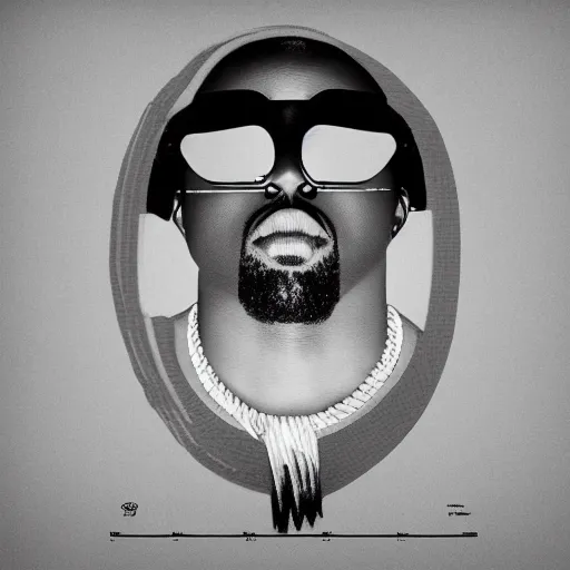 Prompt: Romanticism rap album cover for Kanye West DONDA 2 designed by Virgil Abloh, HD, artstation