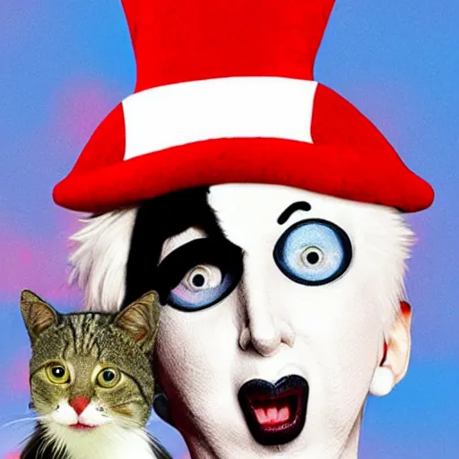 Image similar to marilyn manson as cat in the hat