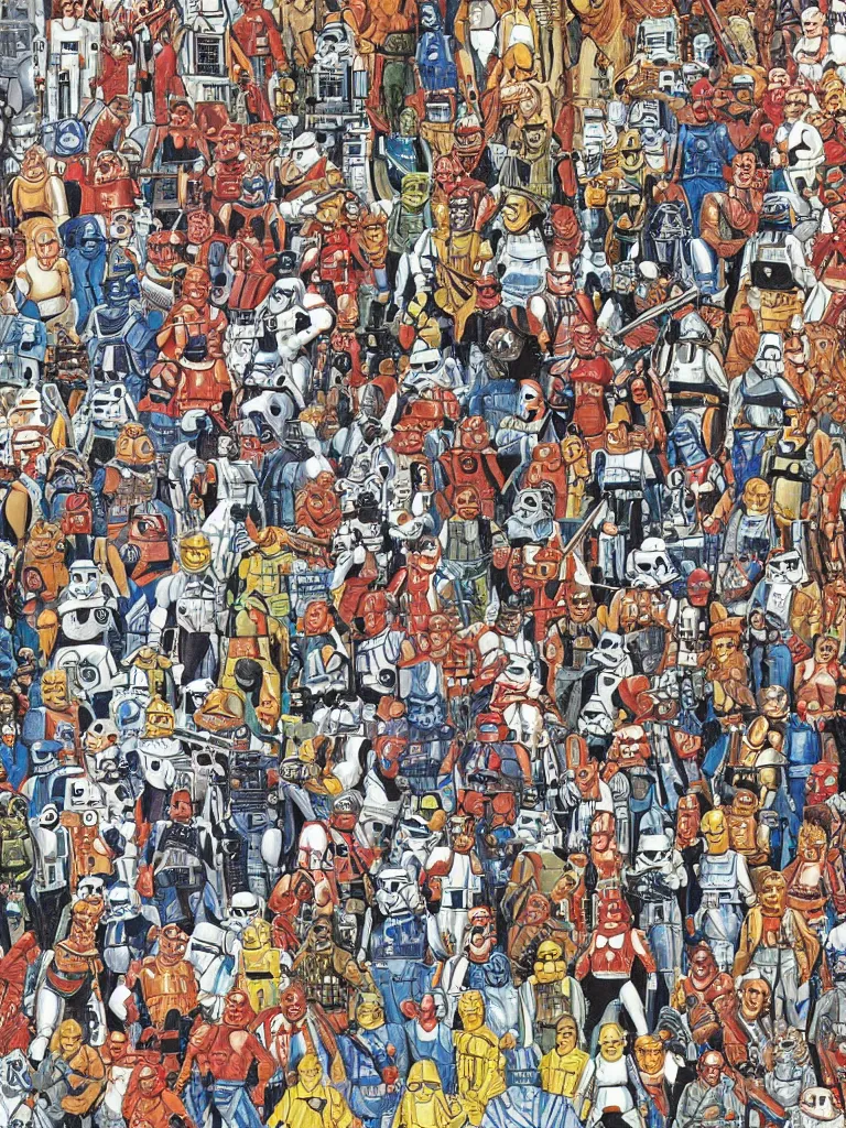 Image similar to Where's Waldo original page of Star Wars by Martin Handford