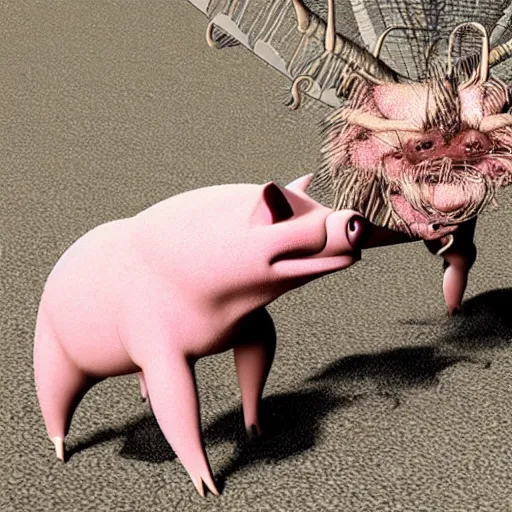 Image similar to spider pig chimera