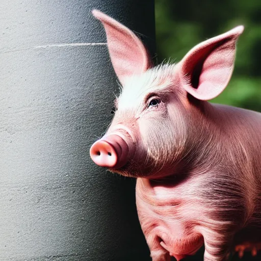 Image similar to an award winning portrait photo of a pig wearing a sombrero