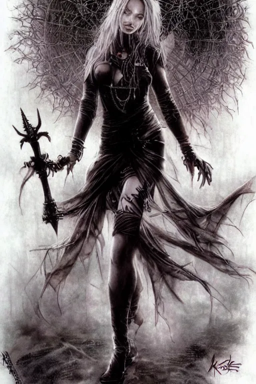 Image similar to zoe kravitz as a vampire queen by luis royo