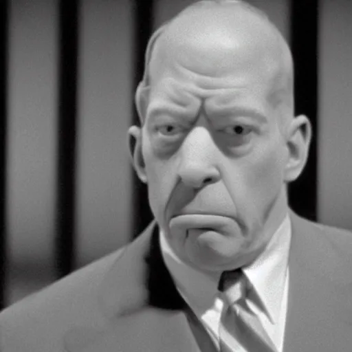 Prompt: a still of homer simpson in psycho