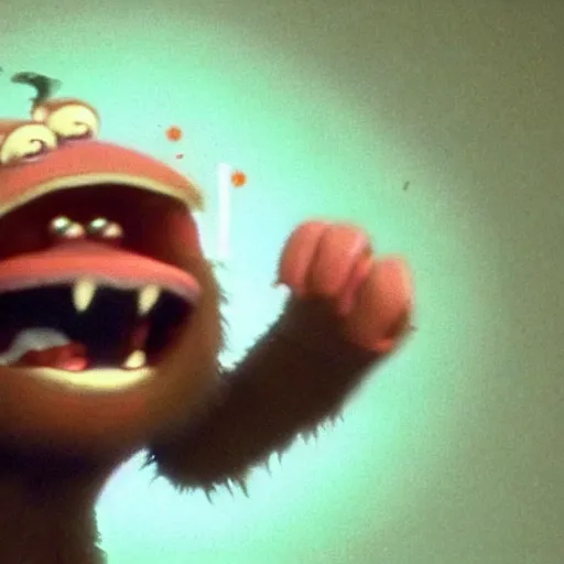 Image similar to laughing creature reaction image, movie still