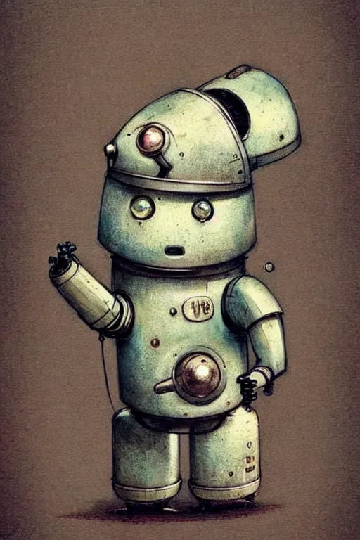 Prompt: (((((1950s retro robot mouse. muted colors.))))) by Jean-Baptiste Monge !!!!!!!!!!!!!!!!!!!!!!!!!!!!!!