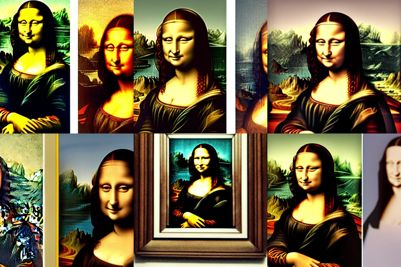 Prompt: Photo of an uncanny resemblance between the Mona Lisa and her own image, circa 1600
