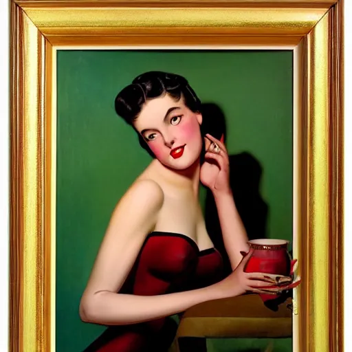 Prompt: photo of young woman by gil elvgren