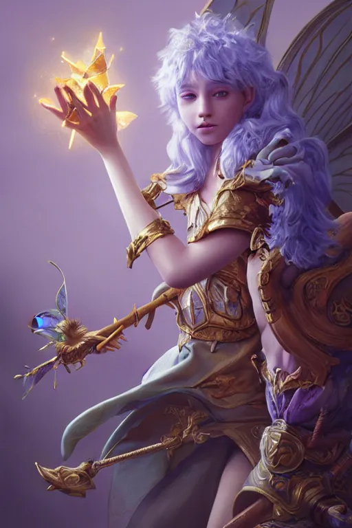 Image similar to legendary fairy prince wizard cast a spell, highly detailed, d & d, fantasy, highly detailed, digital painting, trending on artstation, concept art, sharp focus, illustration, global illumination, ray tracing, realistic shaded, art by artgerm and greg rutkowski and fuji choko and viktoria gavrilenko and hoang lap