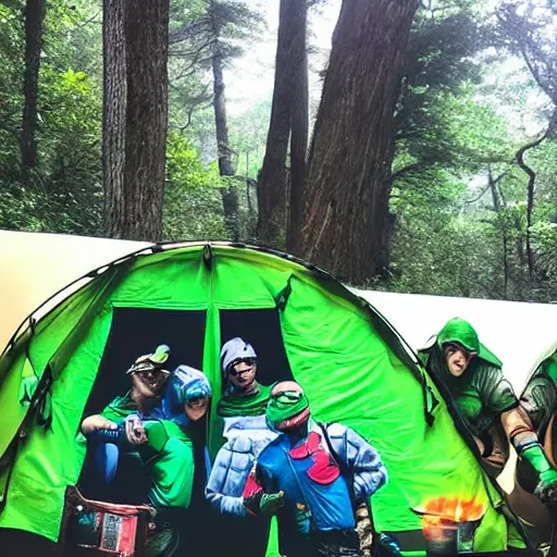 teenage mutant ninja turtles camping in a national park