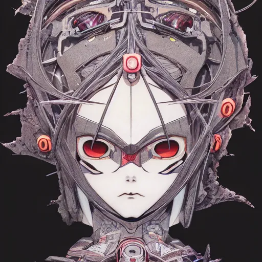 Image similar to prompt : cinematic 3 d render of persona soft light painted by takato yamamoto, mecha accessories and stickers, otaku gangasta, inspired by ghost in shell anime, smooth face feature, intricate oil painting, high detail, sharp high detail, manga and anime 1 9 8 0