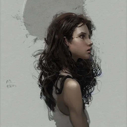 Image similar to portrait of a latin young woman, curlybrown hair and, wearing round thin, she has a big, round jawline, dramatic lighting, illustration by greg rutkowski, yoji shinkawa, 4 k, digital art, concept art, trending on artstation