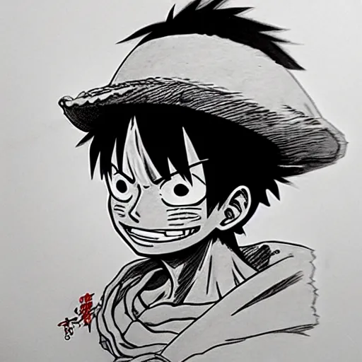 Image similar to luffy by kim jung gi