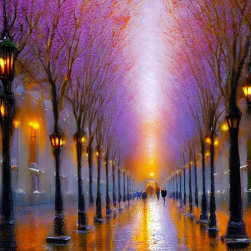 Image similar to parissiene walkways by leonid alfremov