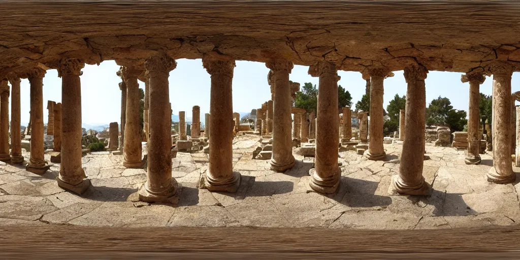 Image similar to Equirectangular projection of a 360 view inside a byzantine temple