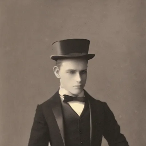 Image similar to male fox wearing tuxedo, victorian era