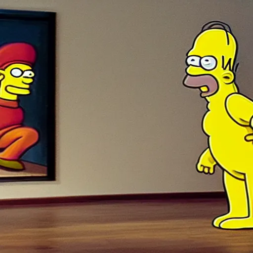 Prompt: Homer Simpson as the Discobolus
