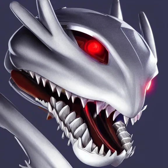 Image similar to close up mawshot of a cute elegant beautiful stunning anthropomorphic female robot dragon, with sleek silver metal armor, glowing OLED visor, facing the camera, the open maw being highly detailed and soft, with a gullet at the end, you looking into the maw, food pov, micro pov, vore, digital art, pov furry art, anthro art, furry, warframe art, high quality, 3D realistic, dragon mawshot, maw art, macro art, micro art, dragon art, Furaffinity, Deviantart, Eka's Portal, G6