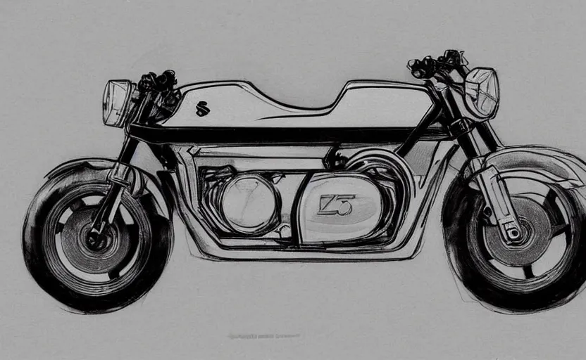 Image similar to 1 9 8 0 s suzuki sports motorcycle concept, sketch, art,