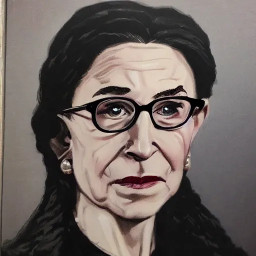 Image similar to portrait of a young ruth bader ginsberg as yennefer from the witcher