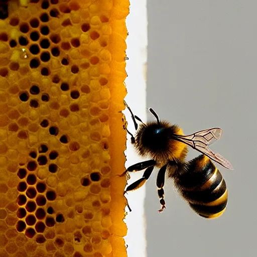 Prompt: bee using orange inmate suite