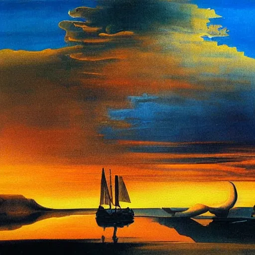 Image similar to dali's painting of sunrise