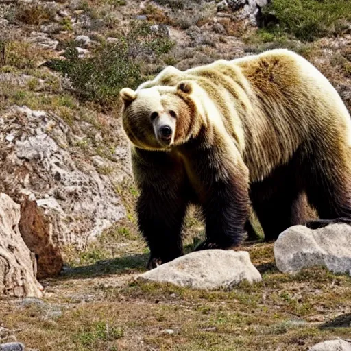 Prompt: giant cave bear grizzly