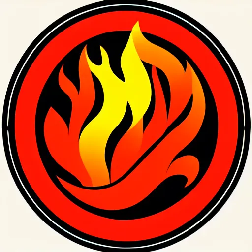 Image similar to logo spinning fire, illustration, smooth, flat colors