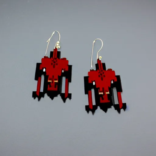 Image similar to lasercut segmented 2d earrings, from world of warcraft