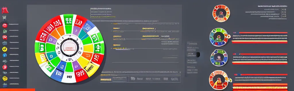 Prompt: infographic of a casino wheel seen from top in trendy webdesign style