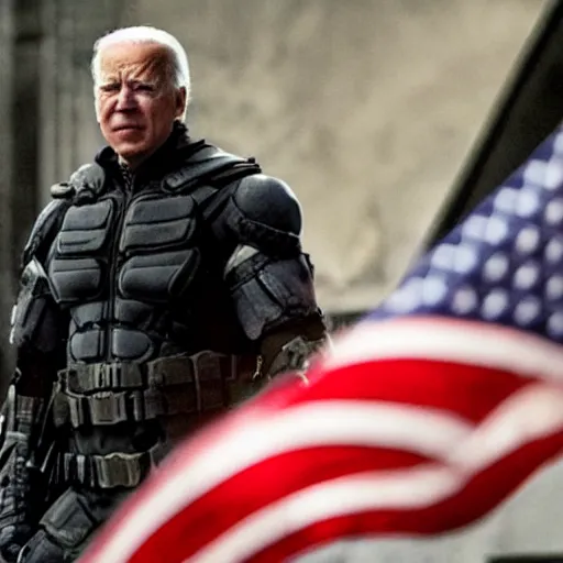 Prompt: Joe Biden as Bane in The Dark Knight Rises