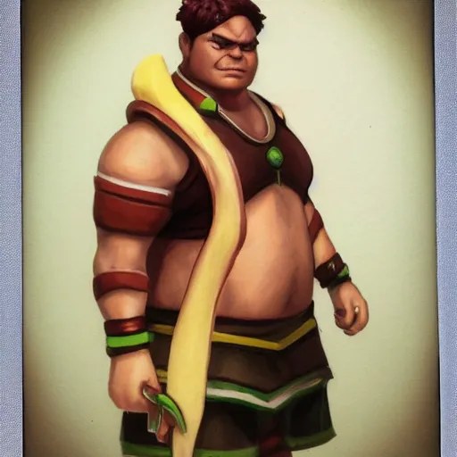 Prompt: a profession studio portrait of pudge from dota2 as a real person, polaroid